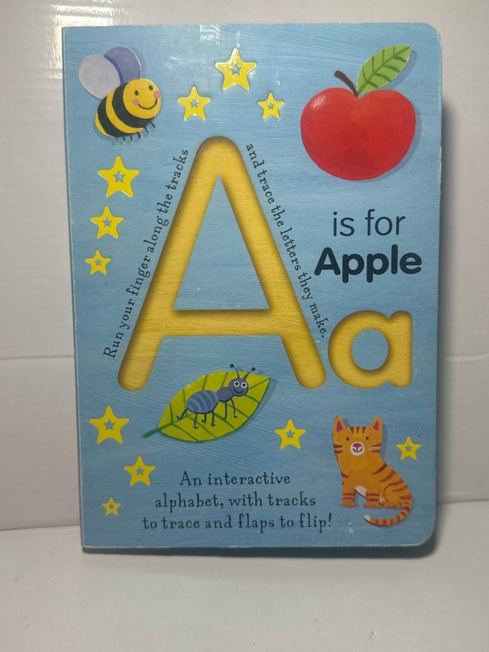 Interactive Alphabet Board Book - A is for Apple (Blue)